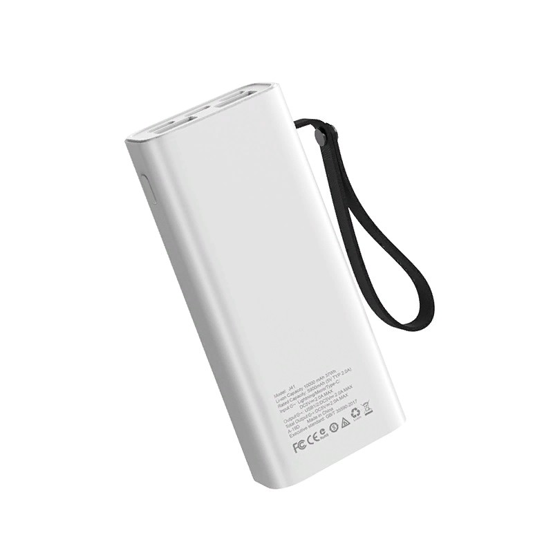 Аккумулятор внешний универсальный Hoco J41-10000 mAh Treasure Power Bank с LED индикатором (2USB: 5V-2.0A) Белый