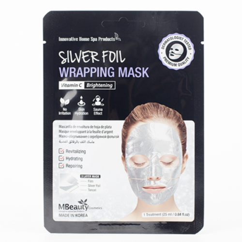 MBeauty Маска для лица восстанавливающая серебряная фольгированная - Silver foil wrapping mask, 25мл