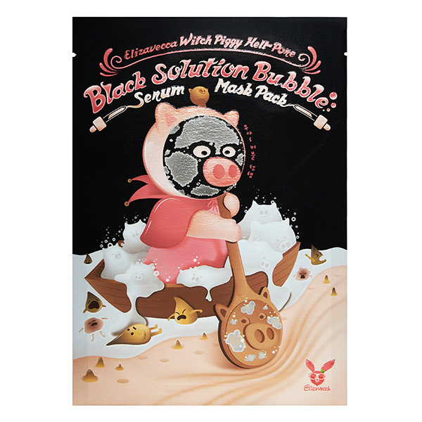 Elizavecca Witch Piggy Hell-Pore Black Solution Bubble Serum Mask Pack Маска для лица тка