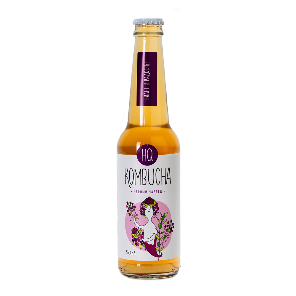 Комбуча "Черный чабрец" HQ Kombucha 330 г 330 мл