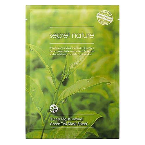 Secret Nature Маска для лица увлажняющая с экстрактом зелёного - Green tea mask sheet, 25г