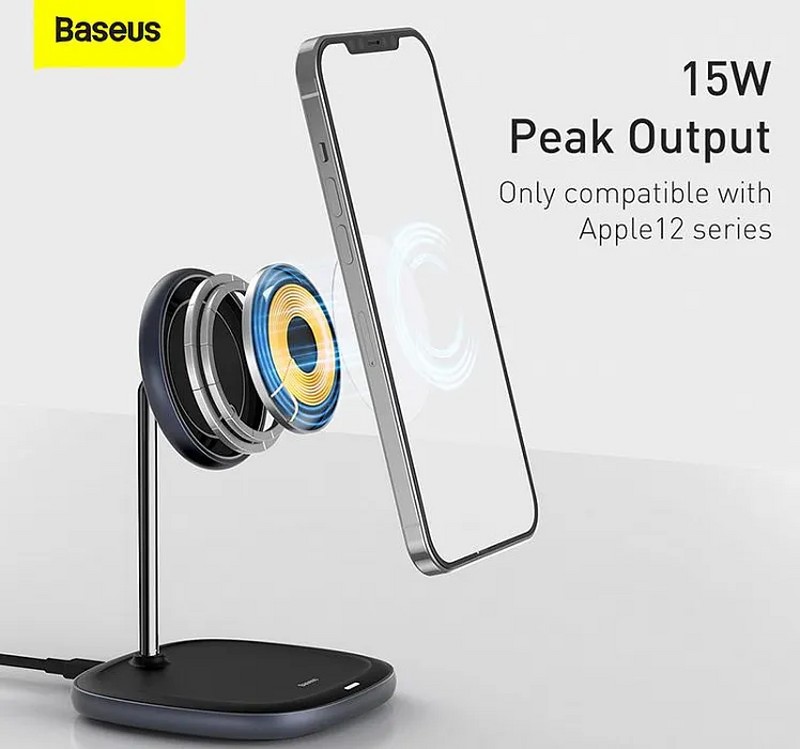 Беспроводное зарядное устройство Baseus Swan для Apple iPhone 12 Series Wireless Charger (WXSW-01) Черный