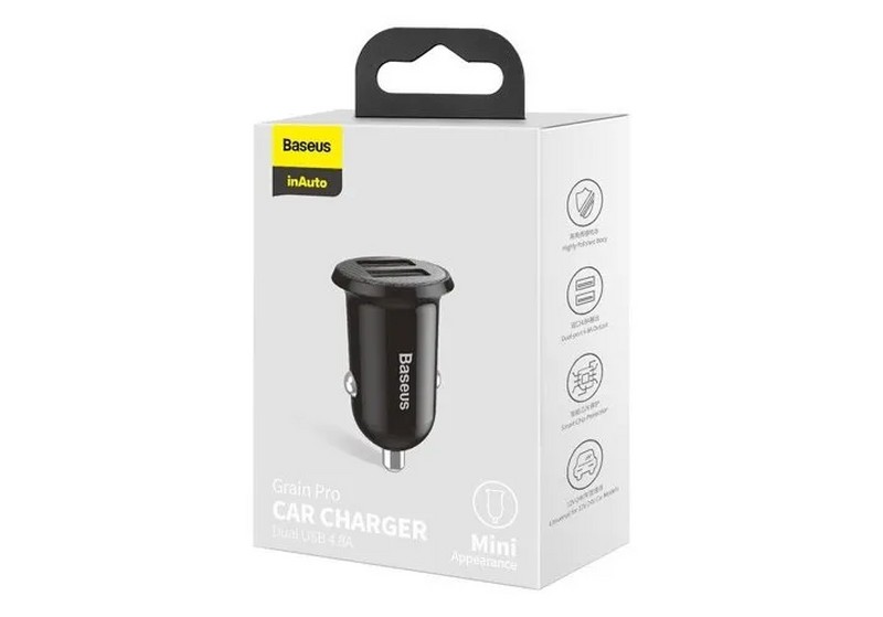 Разделитель автомобильный Baseus Grain Pro Car Charger (2USB: 5V & 4.8A) CCALLP-01 Черный