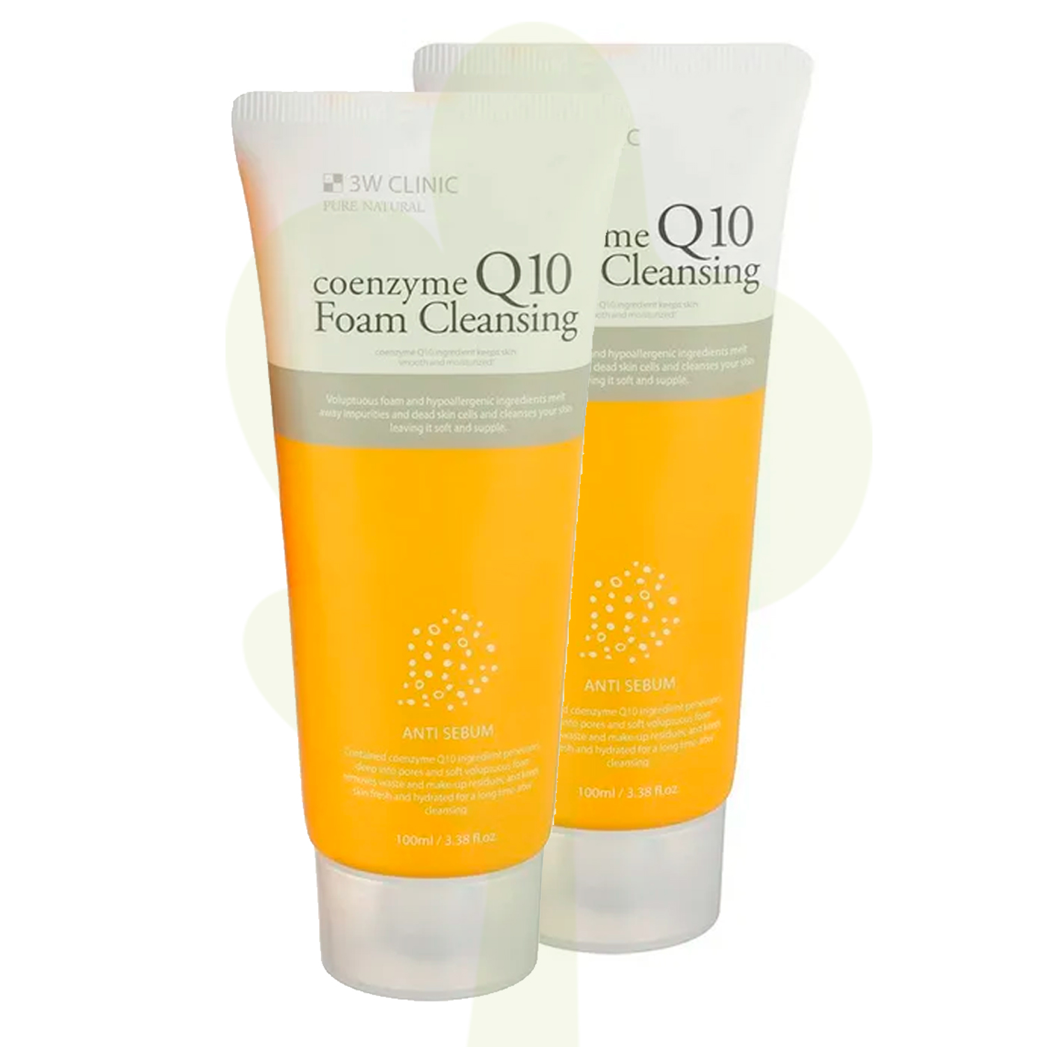 Комплект Омолаживающая пенка с коэнзимом Coenzyme Q10 Foam Cleansing 3W CLINIC 2 шт по 100 мл