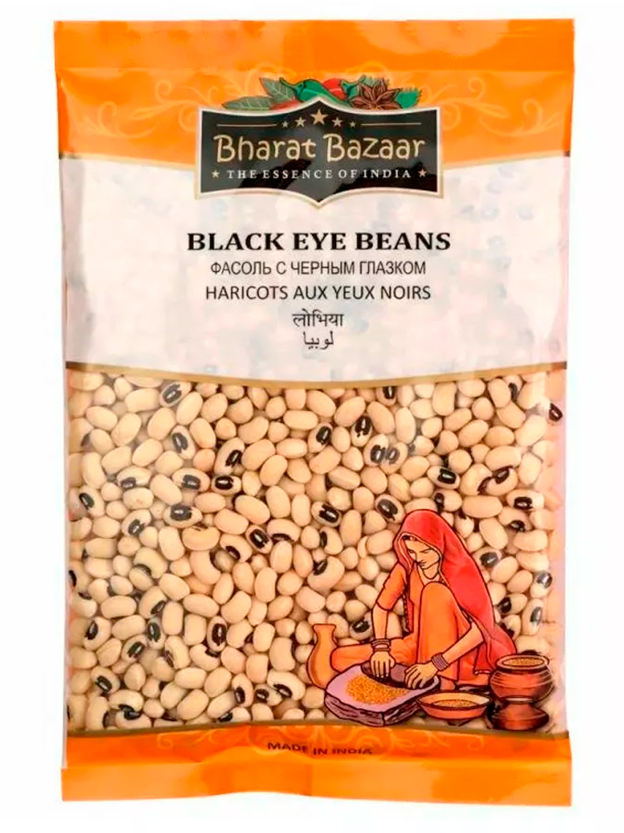 Bharat Bazaar Фасоль С Черным Глазком Lobhiya Black Eye beans 500г