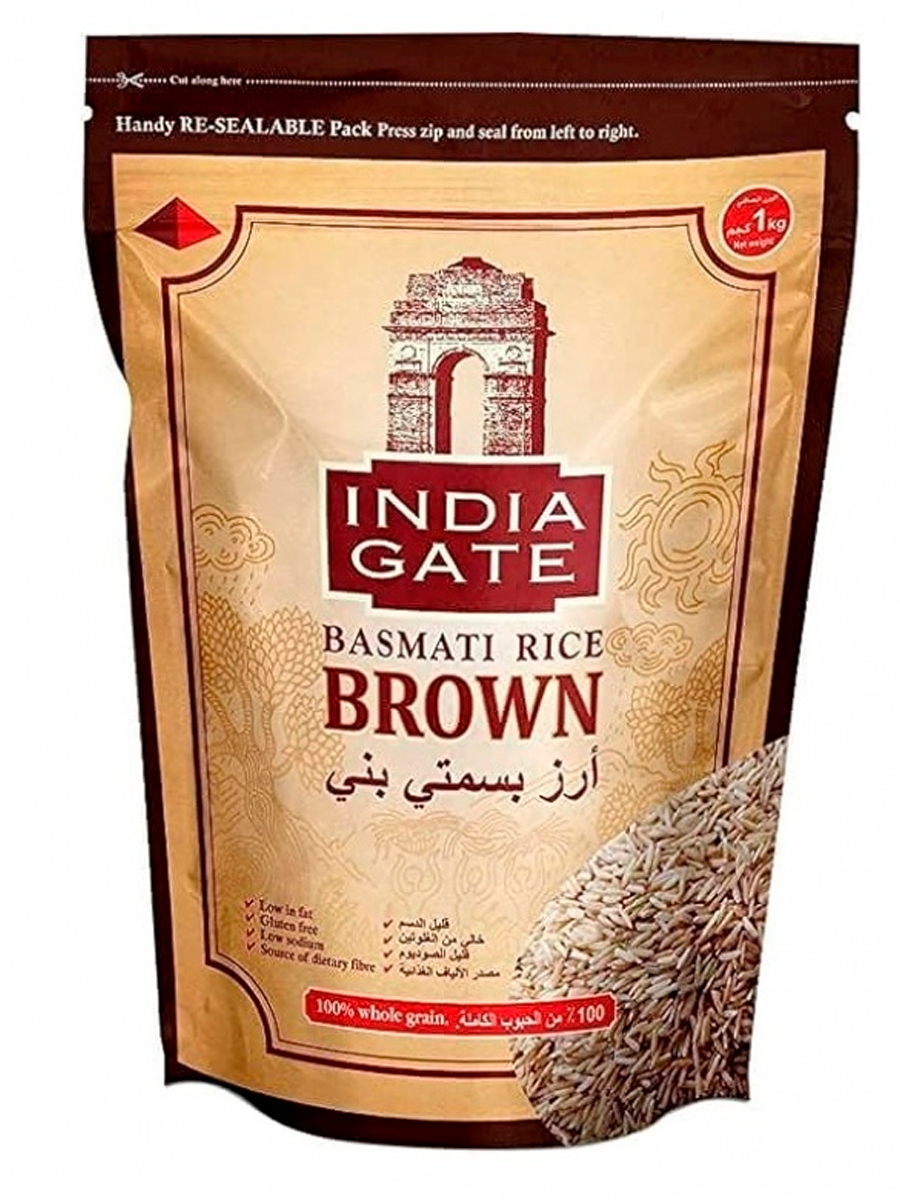 INDIA GATE Indian basmati brown rice Индийский коричневый рис Басмати 1кг