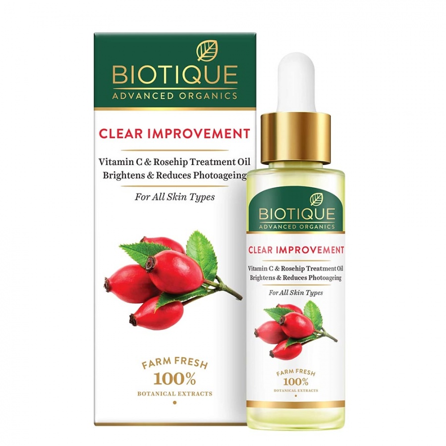 Biotique Масло для лица с витамином С и шиповником Advanced Organics Clear Improvement Vitamin C & Rosehip Treatment Oil  30мл