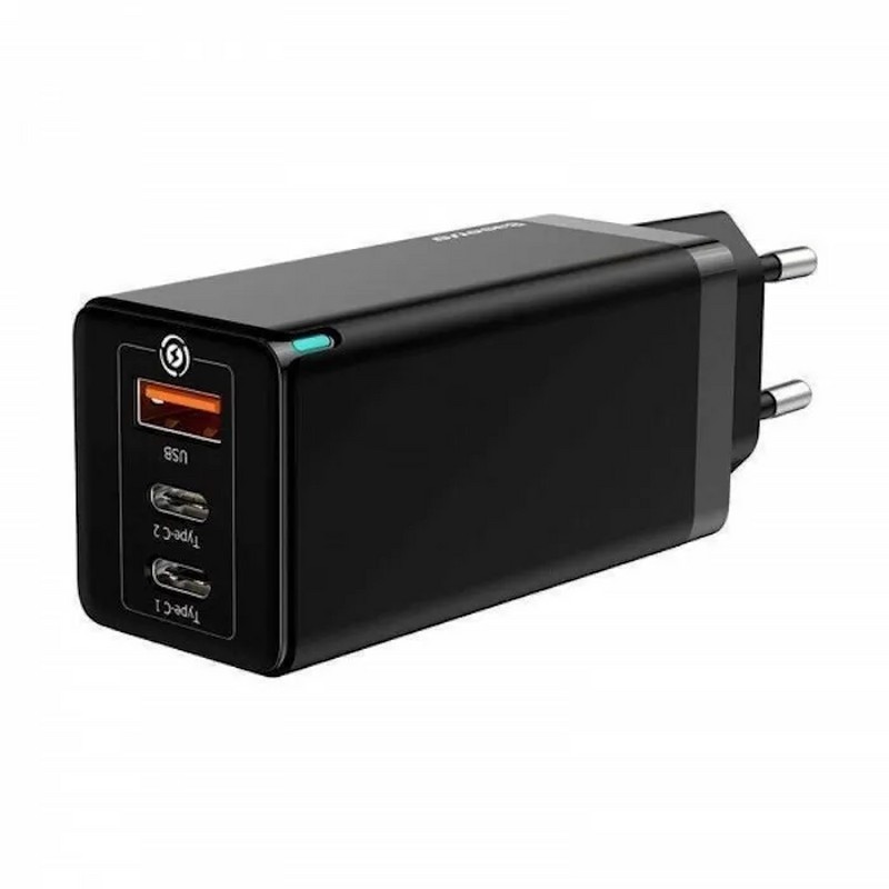 Адаптер питания Baseus Gan Mini Quick Travel Charger 65W (USB+2Type-C: 5V 4.5A) CCGAN-B01 Черный