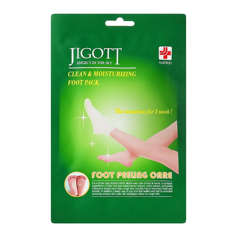 JIGOTT CLEAN&MOISTURIZING FOOT PACK Маска для ног