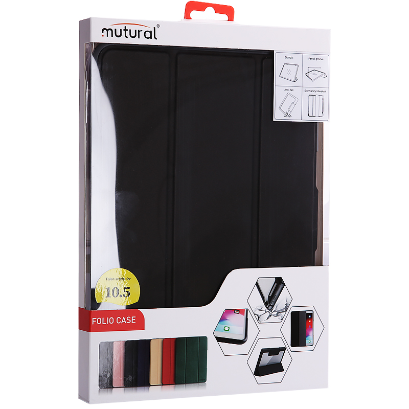 Чехол-подставка Mutural Folio Case Elegant series для iPad Air 3 (10,5") 2019г./ iPad Pro (10.5") кожаный (MT-P-010504) Черный