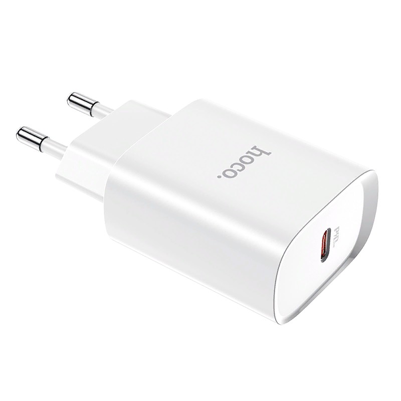 Адаптер питания Hoco N14 Smart Charging single port PD20W+QC3.0 charger (USB-C: 5V max 3A/ 20Вт) Белый