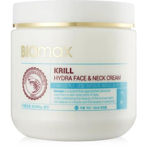 BioMax Крем для лица и шеи увлажняющий с крилевым маслом – Krill hydra face& neck cream, 500мл