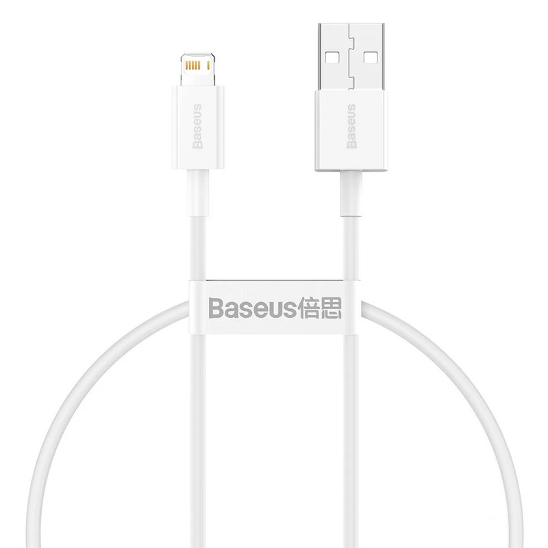 USB дата-кабель Baseus Superior Series Fast Charging Data Cable Lightning 2.4A (CALYS-02) 0.25м Белый