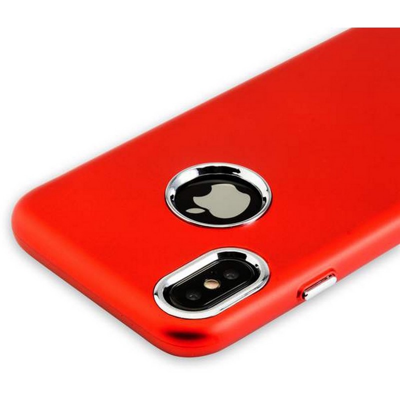 Чехол-накладка силиконовый J-case Metal touch Series Matt 0.5mm для iPhone XS/ X (5.8") Красный