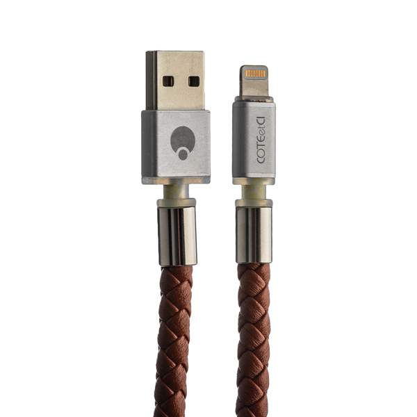 USB дата-кабель-брелок COTECi M18 FASHION series Lightning Keychain Cable (MFI) CS2133-BR (0.25m) коричневый