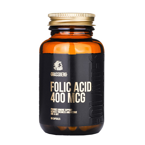 Folic Acid, 400 mcg Grassberg 60 г 120 мл 60 шт