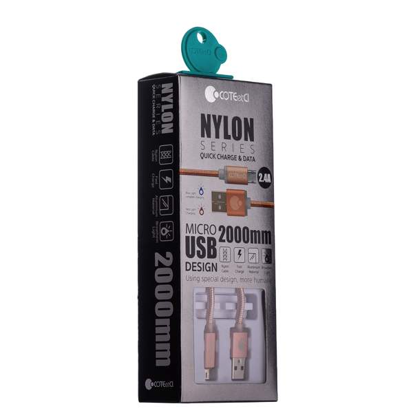 USB дата-кабель COTECi M23 NYLON series MicroUSB CS2131-2M-MRG (2.0m) розовое золото