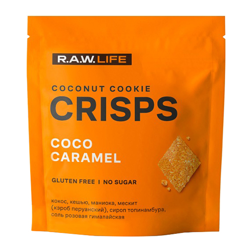 Печенье "Crisps Кокос-Карамель" Raw Life 35 г