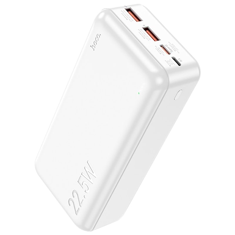 Аккумулятор внешний универсальный Hoco J101B 30000 mAh Astute PD22.5W+QC3.0 power bank (2USB:5V-4.5A/ Type-C: 5V-2.4A) Белый