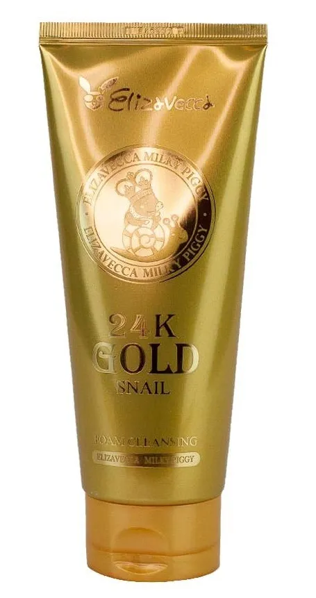 Elizavecca 24K Gold Snail Cleansing Foam Пенка для умывания с колоидным золотом и муцином улитки