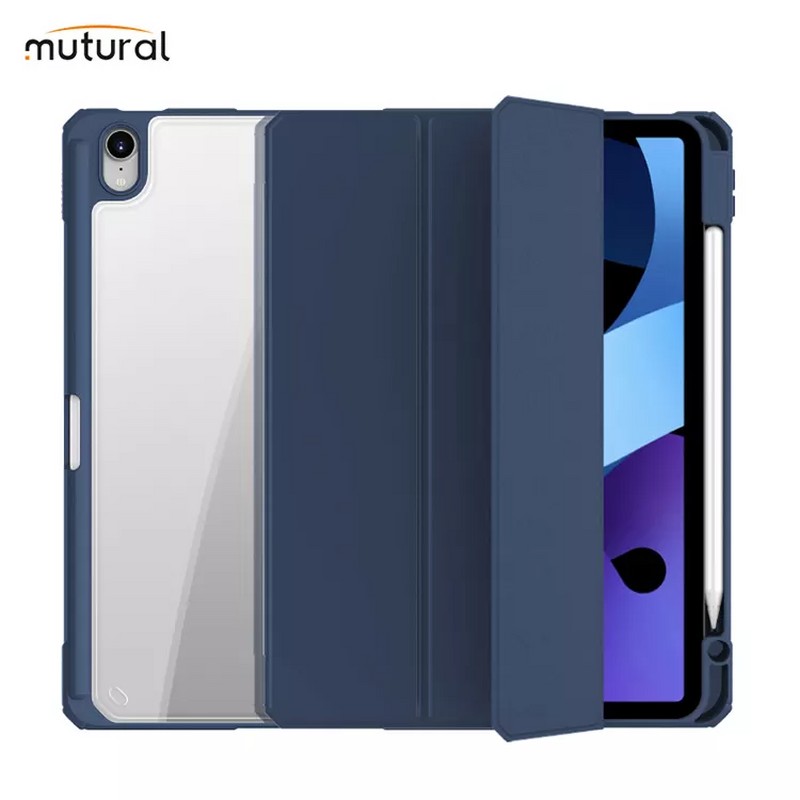 Чехол-подставка Mutural Folio Case Pinyue series для New iPad 10.9" (2022) кожаный Синий