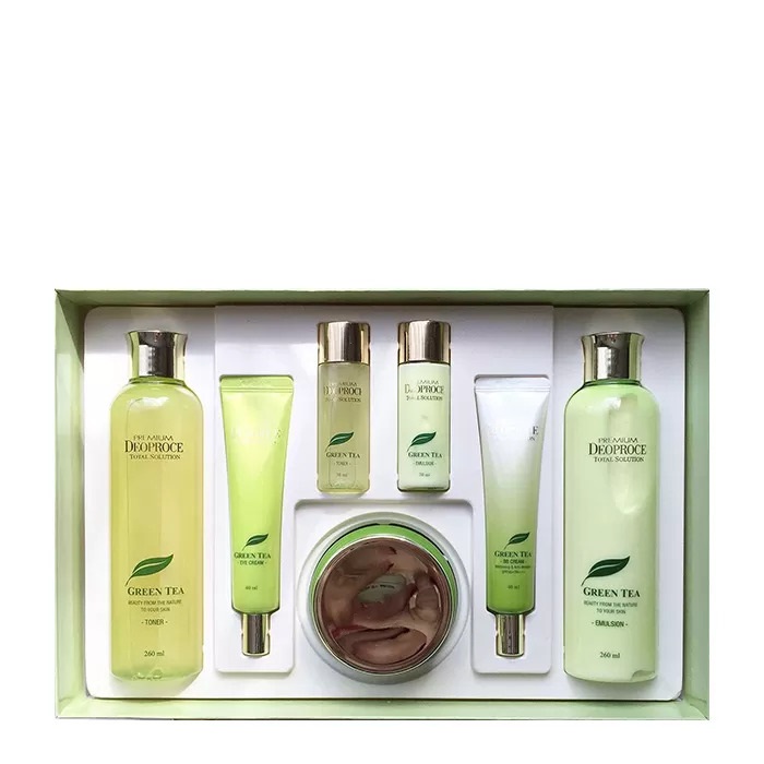 DEOPROCE PREMIUM GREENTEA TOTAL SOLUTION 5 SET Набор: Солнцезащитный BB крем с экстрактом зелёного чая, Крем для кожи вокруг глаз с экстрактом зелёног