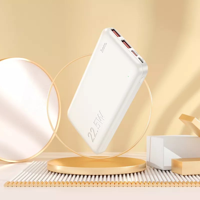 Аккумулятор внешний универсальный Hoco J101 10000 mAh Astute PD22.5W+QC3.0 power bank (2USB:5V-4.5A/ Type-C: 5V-2.4A) Белый