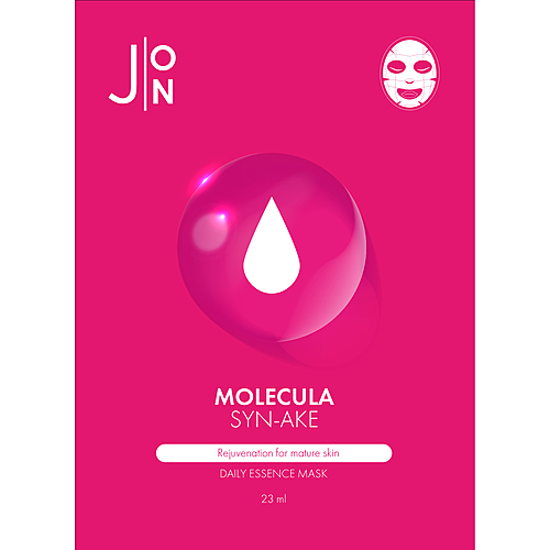 J:on Маска для лица тканевая с змеиным пептидом - Molecula syn-ake daily essence mask, 23мл