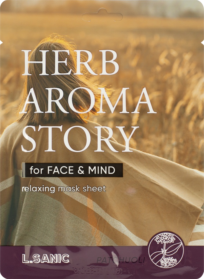 L.Sanic Herb Aroma Story Patchouli Relaxing Mask Sheet Тканевая маска с экстрактом пачули и эффектом ароматерапии 25мл