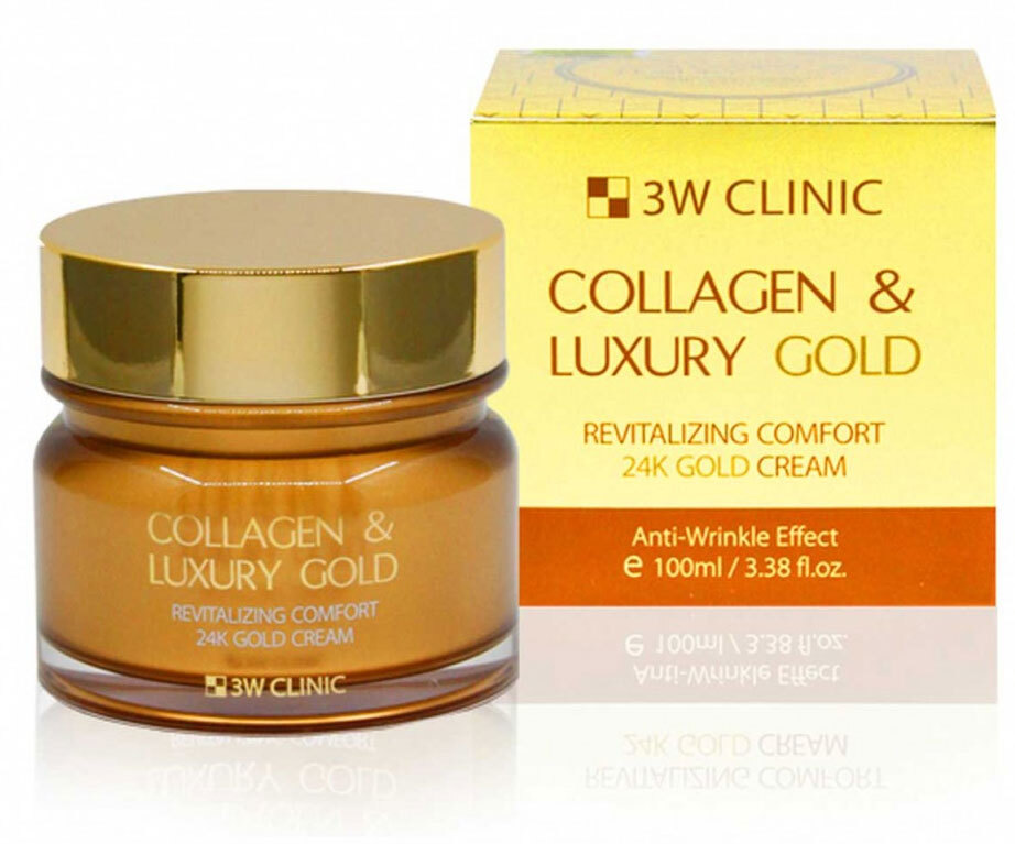 Омолаживающий крем для лица с коллагеном и коллоидным золотом Collagen & Luxury Gold Cream  3W CLINIC 100 мл