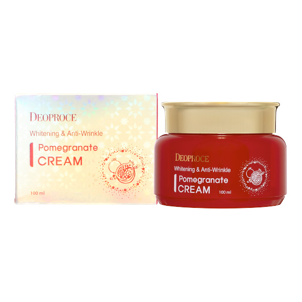 DEOPROCE WHITENING AND ANTI-WRINKLE POMEGRANATE CREAM Отбеливающий крем для лица против морщин с экстрактом граната