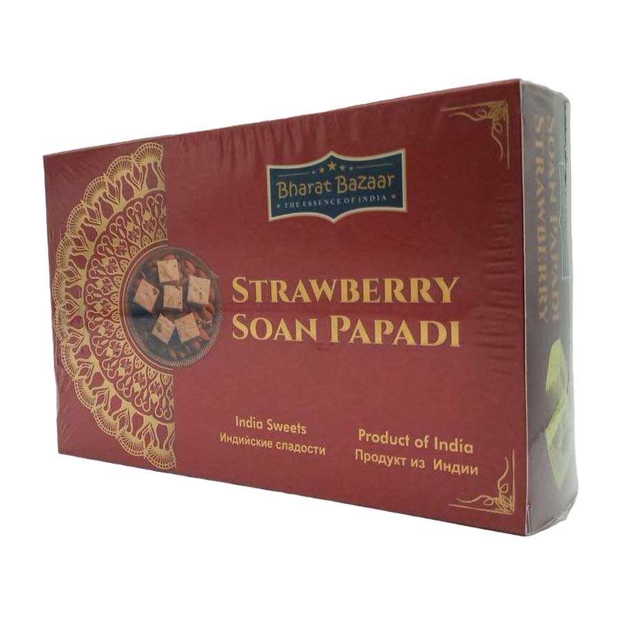 Bharat Bazaar Сладости Соан Папди со вкусом Клубники Soan Papadi Strawberry 250г