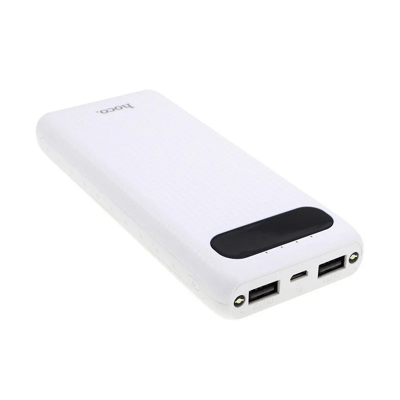 Аккумулятор внешний универсальный Hoco B20A-20000 mAh Mige Power Bank (USB: 5V-2.1A) White Белый