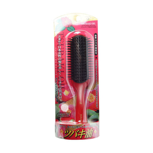 Ikemoto Щетка для укладки с маслом камелии японской - Tsubaki oil styling hair brush, 1шт