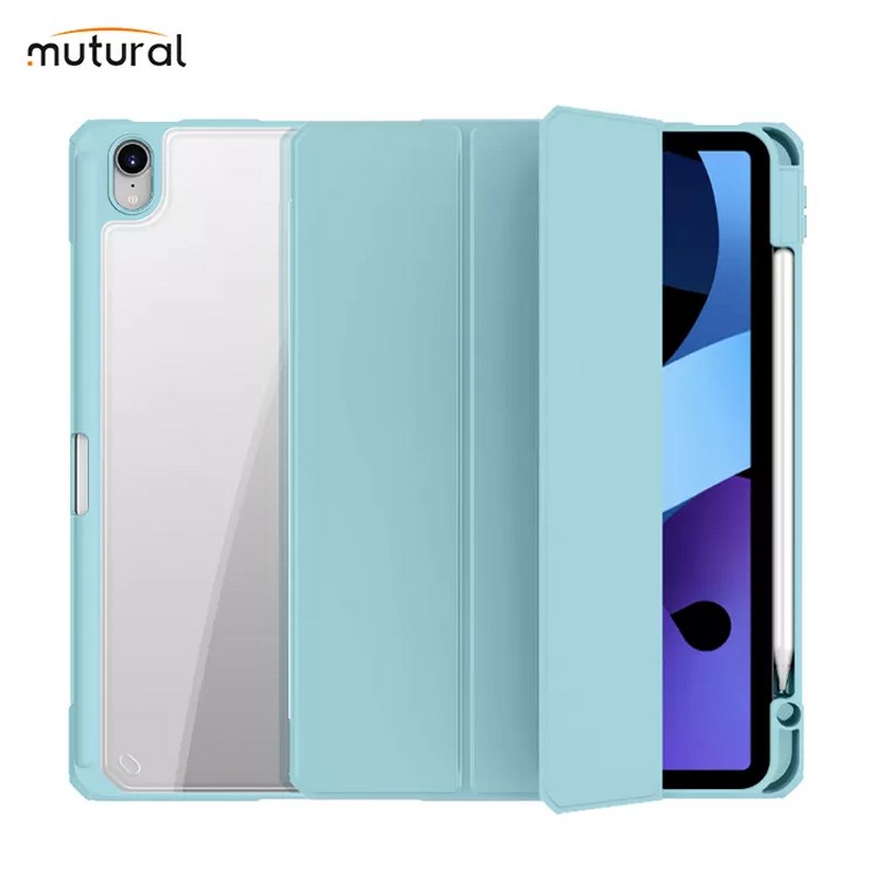 Чехол-подставка Mutural Folio Case Pinyue series для New iPad 10.9" (2022) кожаный Голубой