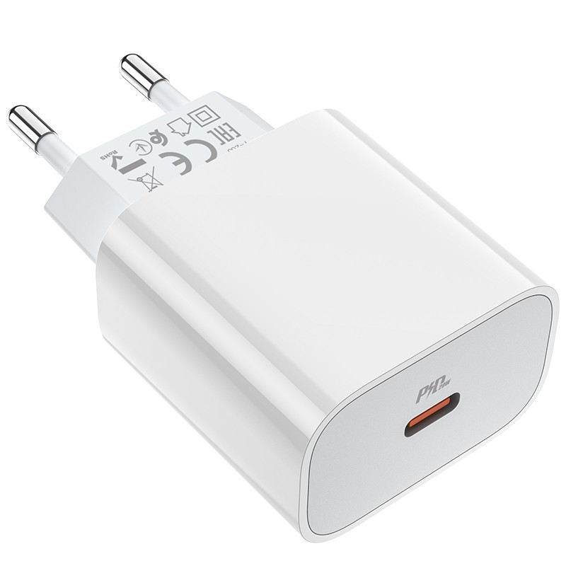 Адаптер питания Hoco C76A Speed source PD+QC 3.0 charger (USB-C: 5V max 3.0A/20Вт) Белый