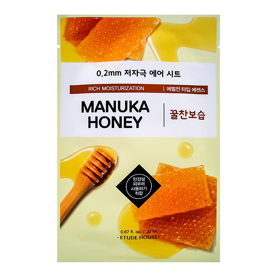 ETUDE HOUSE 0.2 Air Mask Manuka Honey Rich Moisturization Маска для лица тканевая с экстрактом мёда