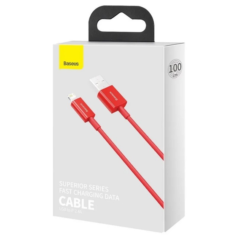 USB дата-кабель Baseus Superior Series Fast Charging Data Cable Lightning 2.4A (CALYS-A09) 1.0м Красный