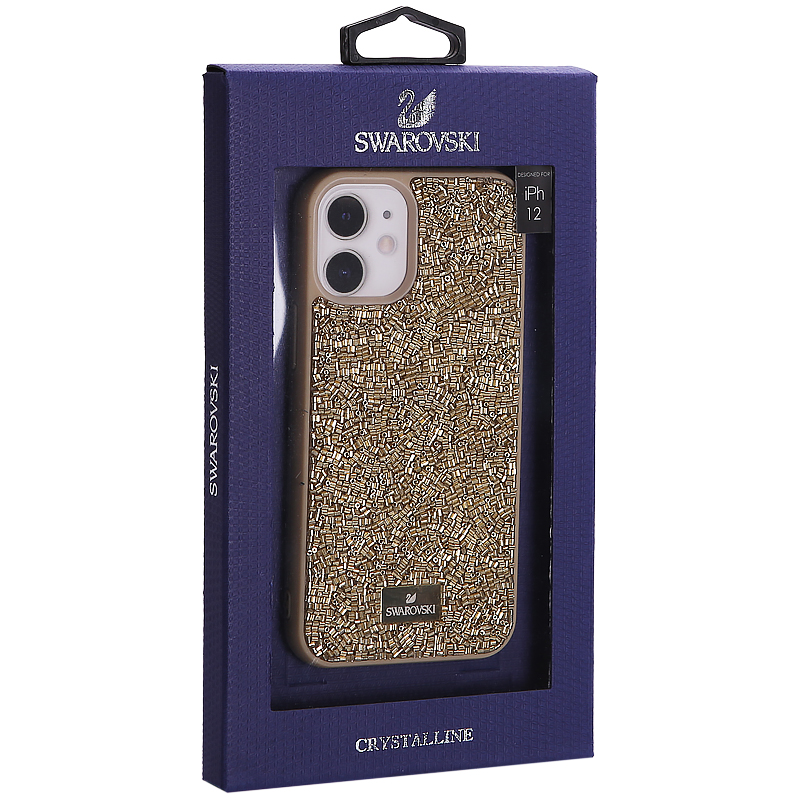 Чехол-накладка силиконовая со стразами SWAROVSKI Crystalline для iPhone 12 mini (5.4") Золотой