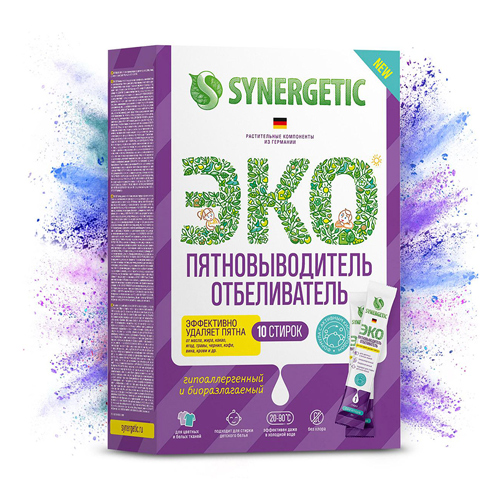 Отбеливатель-пятновыводитель с активным кислородом Synergetic 250 г