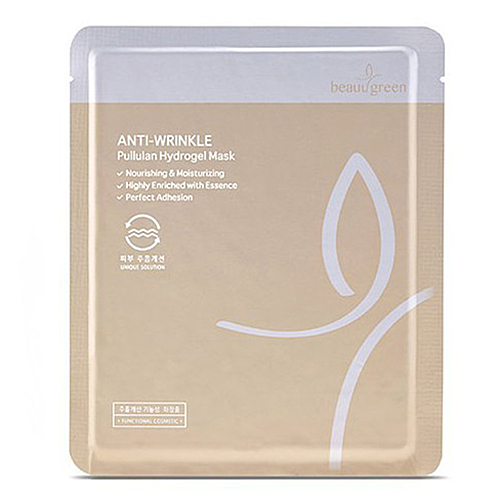 BeauuGreen Маска для лица гидрогелевая с пуллуланой - Anti-wrinkle pullulan hydrogel mask, 30г