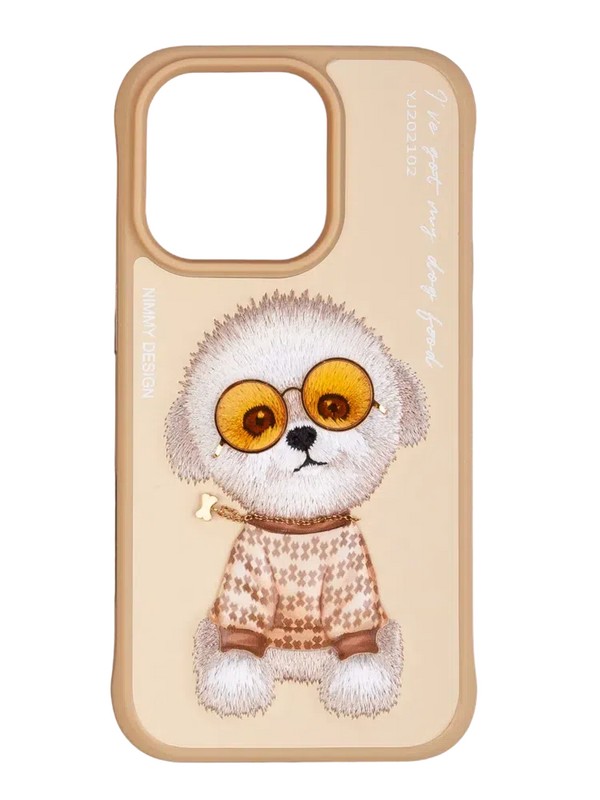 Чехол силиконовый Nimmy Friends Cool glasses series/ Little rich women для iPhone 15 (6.1") Желтый