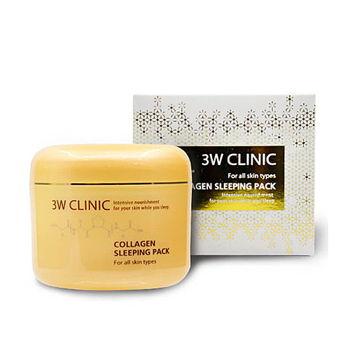 3W CLINIC Collagen Sleeping Pack Укрепляющая маска ночного действия с коллагеном