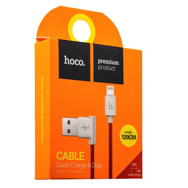 USB дата-кабель Hoco UPL11 L Shape Lightning (1.2 м) Красный