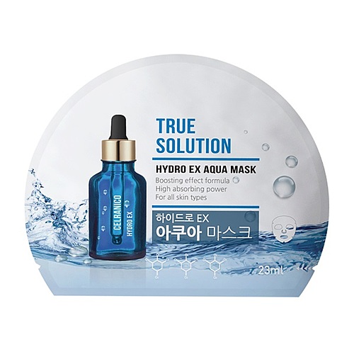 Celranico Маска тканевая для лица увлажняющая - True solution hydro ex aqua mask, 23мл