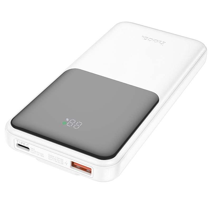 Аккумулятор внешний универсальный Hoco J119 10000 mAh Sharp charger PD22.5W+QC3.0 power bank (USB:5V-3A/ Type-C: 5V-3A) Белый