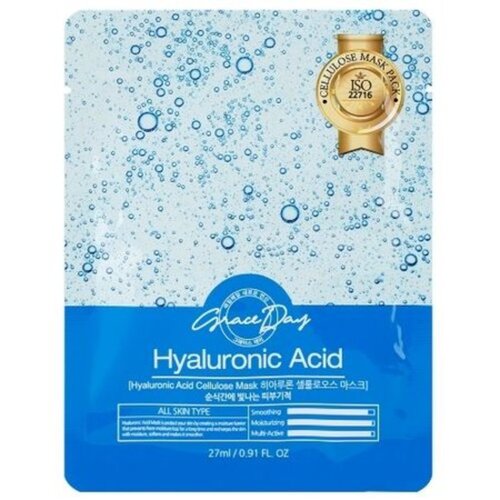 Grace Day Маска тканевая с гиалуроновой кислотой - Hyaluronic acid cellulose mask, 27мл