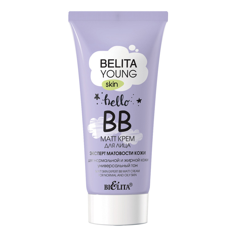 BELITA YOUNG SKIN «Безупречное сияние» Крем ВВ-matt для лица «Эксперт матовости кожи» для нормальной и жирной кожи 30мл