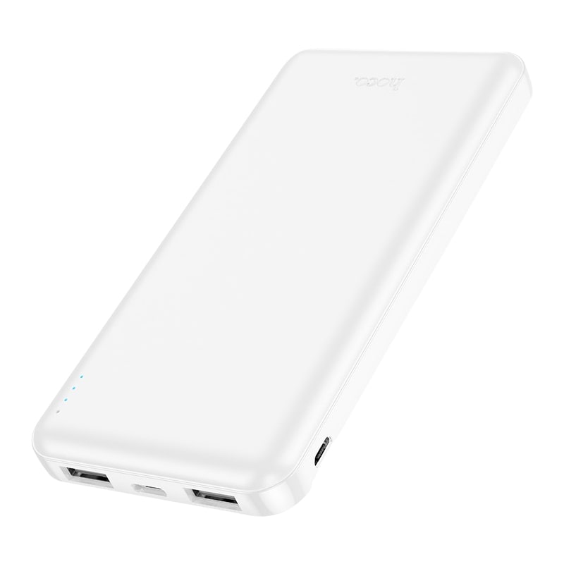 Аккумулятор внешний универсальный Hoco J100 10000 mAh High-ranking power bank (2USB:5V-2.1A) Белый