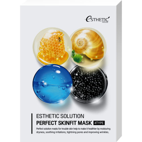 Esthetic House Набор маска для лица тканевая 4 вида - Solution perfect skinfit, 25мл*4шт